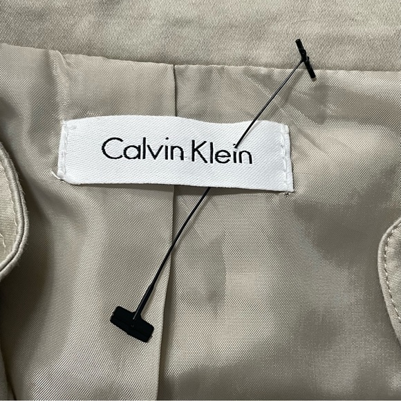 Calvin Klein Beige Khaki Button Down Shirt Dress with Belt - Picture 5 of 6